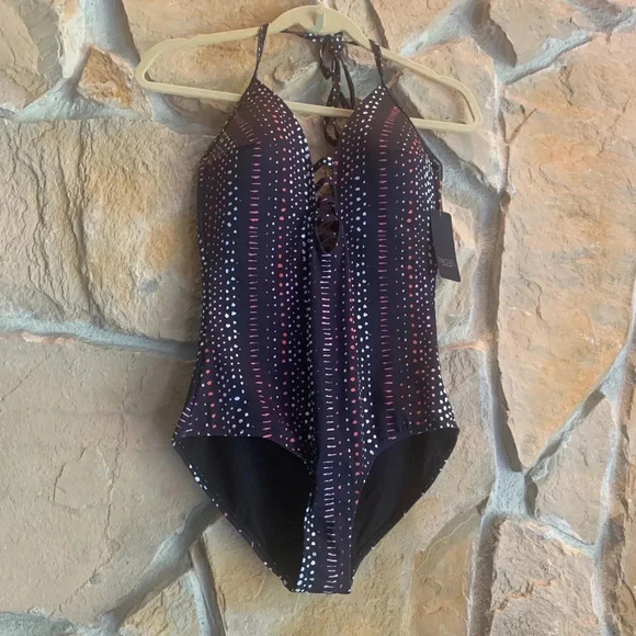 Rachel Roy Navy Multi One Piece Swimsuit - Picture 4 of 10